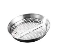 SiaBiced Set di Teglia Rotonda E Griglia per Forno, Leccarda per Raccogliere L'olio, per Arrostire, Friggere, Cuocere, Verdure E Pesce, 20 Cm