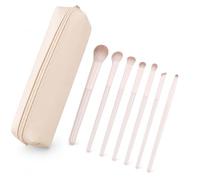 SiaBiced Set Pennelli Make Up Trucco Completo per e Oc, Fibre Morbide e Manici Ergonomici, Set di 7 pennelli rosa桃夭 con custodia, 7 pezzi