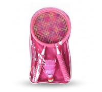 SiaBiced Set Racchette Badminton per Bambini, Kit Completo Indoor e Outdoor con Volani e Borsa, Rosa