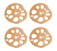 SiaBiced Sottobicchiere in Radice di Loto, Portabicchieri per Varie Occasioni, Tappetino in Legno per di Lavoro, 4 Pezzi