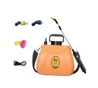 SiaBiced Spruzzatore Elettrico da 8L con Manico Ergonomico Asta Telescopica Regolabile Tre Diversi Ugelli Spallaccio Pratico Adatto per Giardino Casa Orto, Orangina