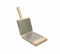 SiaBiced Stampo in Acciaio Inox Pressa Manuale con Manico Lungo E Cerniera per Impasti Morbidi Base Ravioli Focacce Adatto per Cucine Domestiche Produzione, Xl, Legno 304 Ss