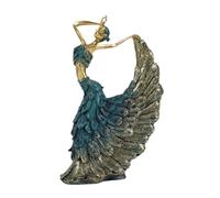 SiaBiced Statua Danza Pavone Figurina Ballerina Statuetta Ornamento Scultura Resina Creativa Dettagli Scolpiti Adatta per Decorazione Domestica Sala da Pranzo, verde