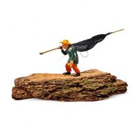 SiaBiced Statuetta Miniatura Stile Cinese, Pescatore che ritorna, Medio