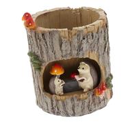 SiaBiced Vaso per Piante, Vaso per Fiori Ricavato da Ceppo D'albero, Mensola Portapenne Realizzata in Resina di con cavità Creativa a Forma di, Riccio