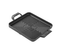 SiaBiced Vassoio Barbecue in Ghisa Quadrata con Manici per Il Campeggio, 22x22 Cm