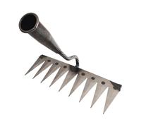 SiaBiced Zappa da Giardino, Rastrello a Mano, Diserbante, Attrezzo per Piantare, Terriccio da Giardino. Realizzato in Robusto Acciaio al Manganese per Buche, S, 9 Denti