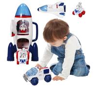 Siairo Giocattolo del Razzo Spaziale per Bambini, giocattolo spaziale con effetti di luce e suono, con stazione spaziale, Space Shuttle, Space Rove e astronauti, regalo per bambini