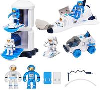 Siairo Space Shuttle razzo giocattolo per bambini, giocattolo spaziale con effetti luminosi e sonori, giocattolo spaziale con stazione spaziale, Space Shuttle, Space Rove e astronauti