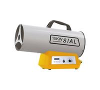 SIAL Termoventilatore a gas da 15 kW, con termostato elettronico/spegnimento automatico, colore: argento