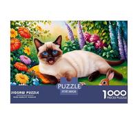 Siamese-cat-and-baby-bunny Puzzle Giochi 1000 Pezzi Per Gioco Familiare Arte Interesting Puzzle Adulti Idea Regalo Per 38x26cm/1000pcs
