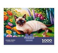 Siamese-cat-and-baby-bunny Puzzle Giochi 1000 Pezzi Regalo Per Lui E Per Lei Arte Interesting Puzzle Adulti Foto 70x50cm/1000pcs