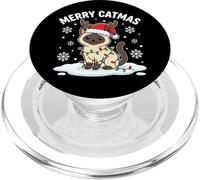 Siamese Cat Christmas Lights Merry Catmas Renna Cappello di Babbo Natale PopSockets PopGrip per MagSafe