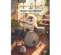 Siamese Cat & Hamster Music Notebook - Drum Beats & Creativity: Perfect for composers, drummers, students, and music lovers,Size: A4 (8.27 x 11.69 inches) and 120 pages.
