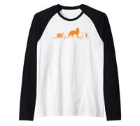Siamese Cat Heartbeat Pumpkin Funny Halloween Costume Maglia con Maniche Raglan