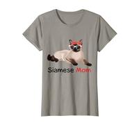 Siamese Cat Mom Kitten Donna Gatto Siamese Maglietta