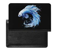 Siamese Fighting Betta Fish - Custodia per passaporto con tasca per carte di credito, custodia per passaporto da viaggio, Stile:, Taglia unica
