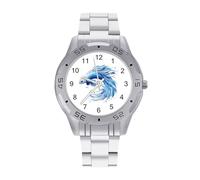 Siamese Fighting Betta Fish Orologi da uomo in acciaio inox cinturino analogico al quarzo orologio da polso business, Stile:, regular, Bracciale