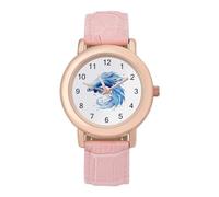 Siamese Fighting Betta Fish Orologio da polso da donna, elegante, analogico, al quarzo, cinturino in pelle, Stile:, regular, Cinturino