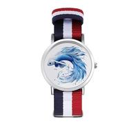 Siamese Fighting Betta Fish orologio sportivo per uomo donna cinturino in nylon orologio da polso analogico al quarzo, Stile:, regular, Cinturino