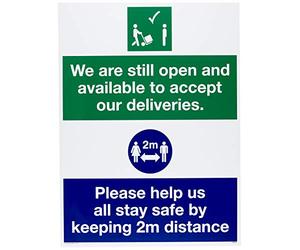 siamo ancora aperti e disponibili per accettare le nostre consegne. vi preghiamo di aiutarci tutti a rimanere al sicuro mantenendo 2m