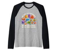 Siamo Diversi ma in Questa Scuola nuotiamo Tutti Insieme Maglia con Maniche Raglan