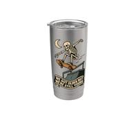 Siamo invecchiati ma ancora giovani Skateboard Skeleton Bicchiere termico in acciaio inox doppia parete