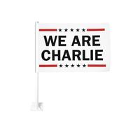 Siamo l'eroe delle bandiere per auto Charlie Kirk Bandiere Charlie Kirk 12x18 Bandiere con stampa bifacciale per auto e sport all'aria aperta