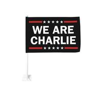 Siamo l'eroe delle bandiere per auto Charlie Kirk Bandiere Charlie Kirk 12x18 Bandiere con stampa bifacciale per auto e sport all'aria aperta
