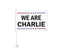 Siamo l'eroe delle bandiere per auto Charlie Kirk Bandiere Charlie Kirk 12x18 Bandiere con stampa bifacciale per auto e sport all'aria aperta