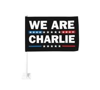 Siamo l'eroe delle bandiere per auto Charlie Kirk Bandiere Charlie Kirk 12x18 Bandiere con stampa bifacciale per auto e sport all'aria aperta