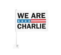 Siamo l'eroe delle bandiere per auto Charlie Kirk Bandiere Charlie Kirk 12x18 Bandiere con stampa bifacciale per auto e sport all'aria aperta