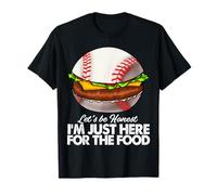 Siamo onesti Sono Qui per Il Cibo Burger Uomini Giocatore di Baseball Maglietta