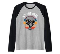 Siamo Qui Divertenti Alieni Amanti rapimento UFO Alieni Alieni Sono Reali Maglia con Maniche Raglan