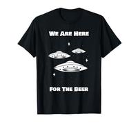 Siamo Qui per la Birra (Alien Statement & UFO Graphic) Maglietta