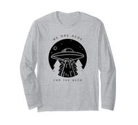 Siamo Qui per la Birra (Alien UFO Graphic) Maglia a Manica