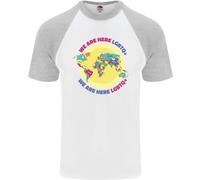 Siamo Qui T-Shirt Da Baseball S/S LGBT Per Uomini