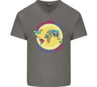 Siamo Qui T-Shirt In Cotone A V Per Uomo LGBT