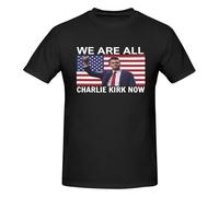 Siamo Tutti Charlie Kirk Adesso (9) Maglietta Girocollo a Maniche Corte per Uomo Magliette in Cotone