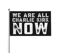 Siamo tutti Charlie Kirk ora bandiera Riposa in pace bandiera decorativa per esterni, 3x5 piedi