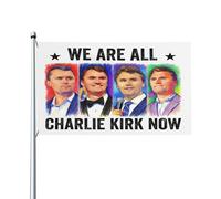 Siamo tutti Charlie Kirk ora bandiera Riposa in pace bandiera decorativa per esterni, 3x5 piedi