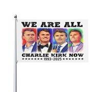 Siamo tutti Charlie Kirk ora bandiera Riposa in pace bandiera decorativa per esterni, 3x5 piedi