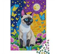 Siamois Puzzle 1000 Pezzi Siamos Flower Butterfly, Per Bambini E Adulti Puzzle Difficile Sfida Grandi Dimensioni Regali 1000pcs (75x50cm)