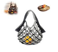 SIAMZYWV Borsa a tracolla pieghevole in pelle fatta a mano, 2 in 1, cuscino pieghevole e borsa per la spesa, borsa a tracolla portatile pieghevole piatta, #A, Taglia unica