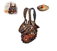 SIAMZYWV Borsa a tracolla pieghevole in pelle fatta a mano, 2 in 1, cuscino pieghevole e borsa per la spesa, borsa a tracolla portatile pieghevole piatta, #B, Taglia unica
