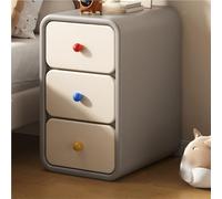 SIAMZYWV Comodino moderno in legno, minimalista con 3 cassetti, tavolino stretto, salvaspazio per camera da letto, soggiorno (grigio chiaro, 13,8 pollici)