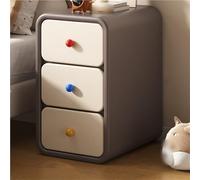 SIAMZYWV Comodino moderno in legno, minimalista con 3 cassetti, tavolino stretto, salvaspazio per camera da letto, soggiorno (grigio, 13,8 pollici)