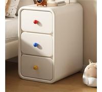 SIAMZYWV Comodino moderno in legno, minimalista con 3 cassetti, tavolino stretto, salvaspazio per camera da letto, soggiorno (bianco, 9,8 pollici)
