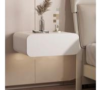 SIAMZYWV Comodino sospeso con cassetti, Comodino da Parete, Comodino, cassetti in Legno massello per Camera da Letto e Bagno (Bianco, 17,7 * 15,8 7,9 Pollici)