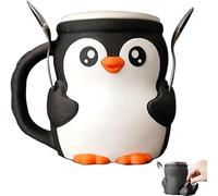 SIAMZYWV Simpatico contenitore per gelato a forma di pinguino, con stampa 3D di ciottoli The Penguin, contenitore per gelato con manico antigelo (1 pezzo)